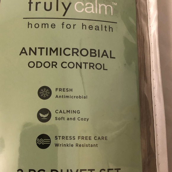 NWT Antimicrobial Duvet Set Twin/ Twin XL Khaki- Truly Calm - Picture 6 of 11